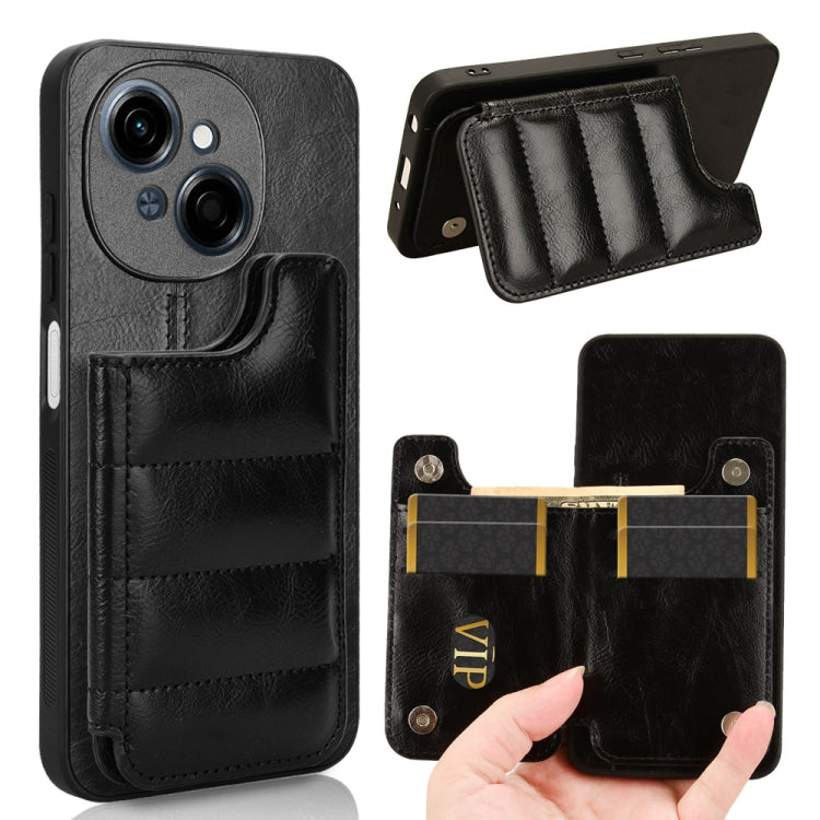 Cow Pattern Sewing Card Bag Phone Case, For Tecno Camon 30S / Camon 30S Pro, For Tecno Spark 30 Pro 4G, For Tecno Spark 30 4G, For Tecno Spark 30C, For Tecno Spark Go 1, For Tecno Pova 6 Pro 5G, For Tecno Spark 20 Pro+ 4G, For Tecno Spark 20 Pro 4G
