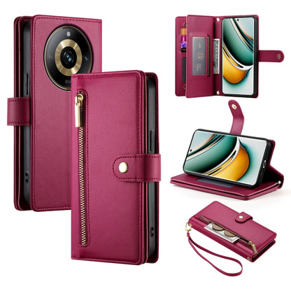 Nine Card-slot Zipper Wallet Bag Leather Phone Case, For Realme 12 5G, For Realme 12 Pro / 12 Pro+, For Realme C67 4G, For Realme 11 4G, For Realme 11 5G / 11x, For Realme C53 / Narzo N53 4G, For Realme 11 Pro / 11 Pro+, For Realme C65                 ...