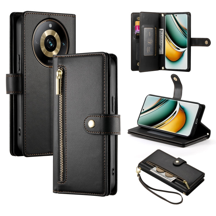 Nine Card-slot Zipper Wallet Bag Leather Phone Case, For Realme 12 5G, For Realme 12 Pro / 12 Pro+, For Realme C67 4G, For Realme 11 4G, For Realme 11 5G / 11x, For Realme C53 / Narzo N53 4G, For Realme 11 Pro / 11 Pro+, For Realme C65                 ...