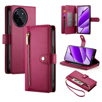 Nine Card-slot Zipper Wallet Bag Leather Phone Case, For Realme 12 5G, For Realme 12 Pro / 12 Pro+, For Realme C67 4G, For Realme 11 4G, For Realme 11 5G / 11x, For Realme C53 / Narzo N53 4G, For Realme 11 Pro / 11 Pro+, For Realme C65                 ...