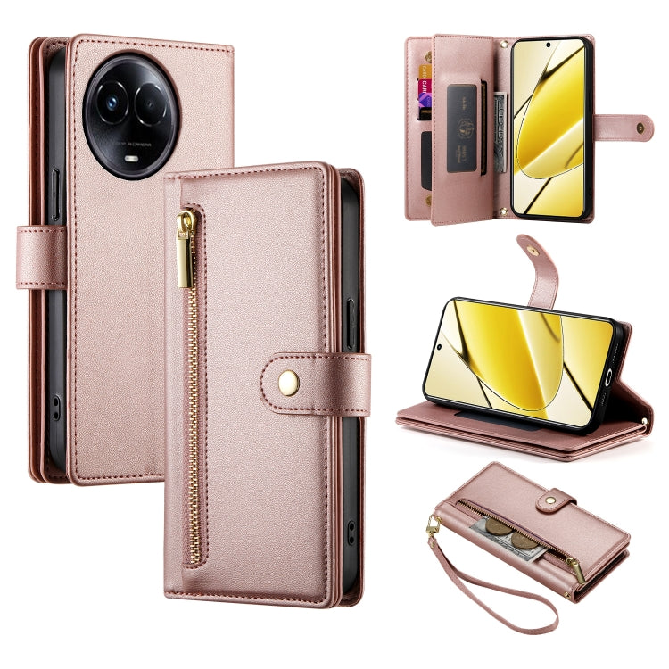 Nine Card-slot Zipper Wallet Bag Leather Phone Case, For Realme 12 5G, For Realme 12 Pro / 12 Pro+, For Realme C67 4G, For Realme 11 4G, For Realme 11 5G / 11x, For Realme C53 / Narzo N53 4G, For Realme 11 Pro / 11 Pro+, For Realme C65                 ...