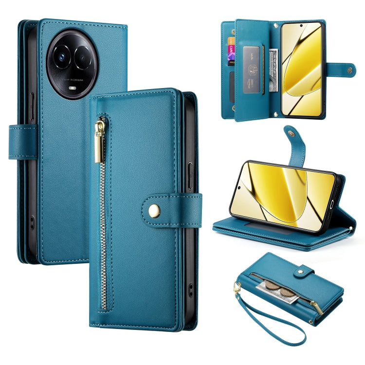 Nine Card-slot Zipper Wallet Bag Leather Phone Case, For Realme 12 5G, For Realme 12 Pro / 12 Pro+, For Realme C67 4G, For Realme 11 4G, For Realme 11 5G / 11x, For Realme C53 / Narzo N53 4G, For Realme 11 Pro / 11 Pro+, For Realme C65                 ...