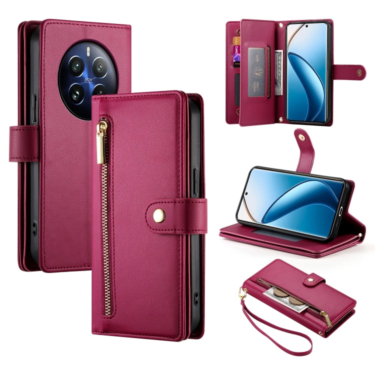 Nine Card-slot Zipper Wallet Bag Leather Phone Case, For Realme 12 5G, For Realme 12 Pro / 12 Pro+, For Realme C67 4G, For Realme 11 4G, For Realme 11 5G / 11x, For Realme C53 / Narzo N53 4G, For Realme 11 Pro / 11 Pro+, For Realme C65                 ...