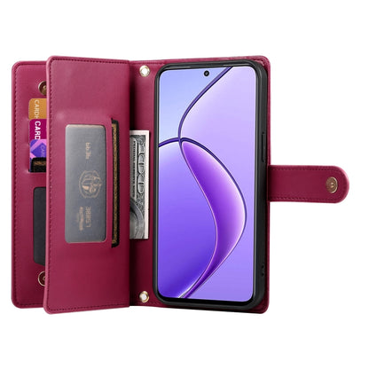 Nine Card-slot Zipper Wallet Bag Leather Phone Case, For Realme 12 5G, For Realme 12 Pro / 12 Pro+, For Realme C67 4G, For Realme 11 4G, For Realme 11 5G / 11x, For Realme C53 / Narzo N53 4G, For Realme 11 Pro / 11 Pro+, For Realme C65                 ...