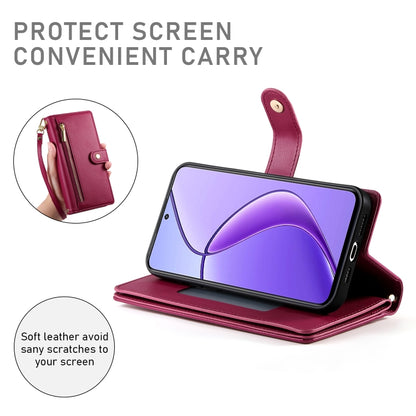 Nine Card-slot Zipper Wallet Bag Leather Phone Case, For Realme 12 5G, For Realme 12 Pro / 12 Pro+, For Realme C67 4G, For Realme 11 4G, For Realme 11 5G / 11x, For Realme C53 / Narzo N53 4G, For Realme 11 Pro / 11 Pro+, For Realme C65                 ...