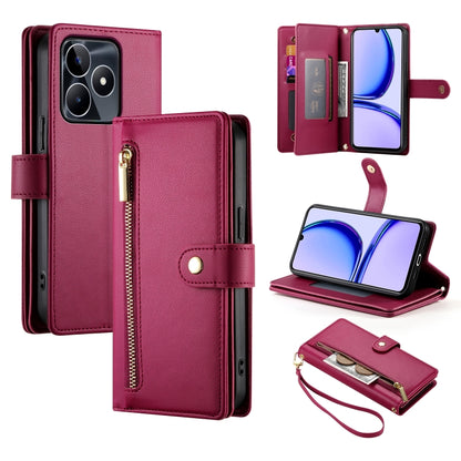 Nine Card-slot Zipper Wallet Bag Leather Phone Case, For Realme 12 5G, For Realme 12 Pro / 12 Pro+, For Realme C67 4G, For Realme 11 4G, For Realme 11 5G / 11x, For Realme C53 / Narzo N53 4G, For Realme 11 Pro / 11 Pro+, For Realme C65                 ...