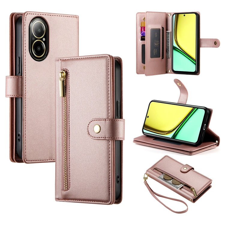 Nine Card-slot Zipper Wallet Bag Leather Phone Case, For Realme 12 5G, For Realme 12 Pro / 12 Pro+, For Realme C67 4G, For Realme 11 4G, For Realme 11 5G / 11x, For Realme C53 / Narzo N53 4G, For Realme 11 Pro / 11 Pro+, For Realme C65                 ...