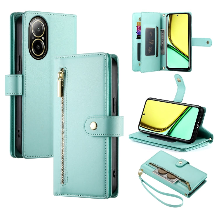 Nine Card-slot Zipper Wallet Bag Leather Phone Case, For Realme 12 5G, For Realme 12 Pro / 12 Pro+, For Realme C67 4G, For Realme 11 4G, For Realme 11 5G / 11x, For Realme C53 / Narzo N53 4G, For Realme 11 Pro / 11 Pro+, For Realme C65                 ...