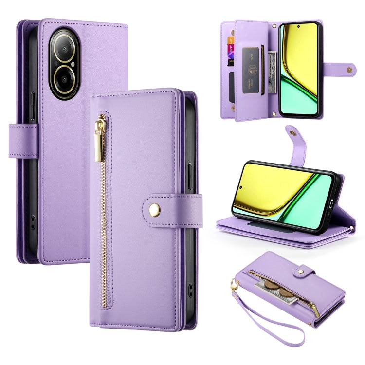 Nine Card-slot Zipper Wallet Bag Leather Phone Case, For Realme 12 5G, For Realme 12 Pro / 12 Pro+, For Realme C67 4G, For Realme 11 4G, For Realme 11 5G / 11x, For Realme C53 / Narzo N53 4G, For Realme 11 Pro / 11 Pro+, For Realme C65                 ...