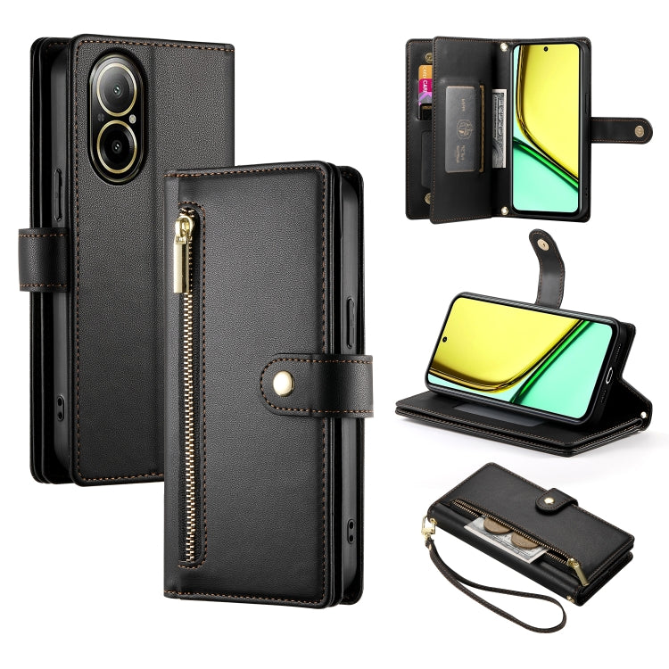 Nine Card-slot Zipper Wallet Bag Leather Phone Case, For Realme 12 5G, For Realme 12 Pro / 12 Pro+, For Realme C67 4G, For Realme 11 4G, For Realme 11 5G / 11x, For Realme C53 / Narzo N53 4G, For Realme 11 Pro / 11 Pro+, For Realme C65                 ...