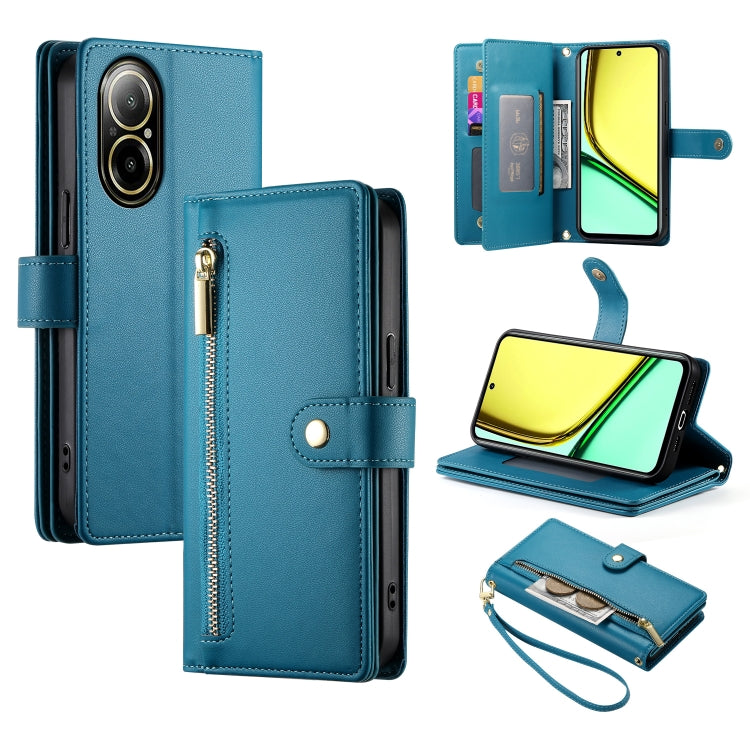 Nine Card-slot Zipper Wallet Bag Leather Phone Case, For Realme 12 5G, For Realme 12 Pro / 12 Pro+, For Realme C67 4G, For Realme 11 4G, For Realme 11 5G / 11x, For Realme C53 / Narzo N53 4G, For Realme 11 Pro / 11 Pro+, For Realme C65                 ...