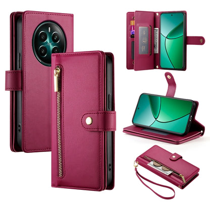 Nine Card-slot Zipper Wallet Bag Leather Phone Case, For Realme 16T 5G, For Realme C100 4G, For Realme 16 5G, For Realme C85 5G / Realme 15x 5G, For Realme C85 Pro 4G, For Realme 15T 5G, For Realme 15 5G / Realme 15 Pro 5G, For Realme 14 / Realme P3 5G...