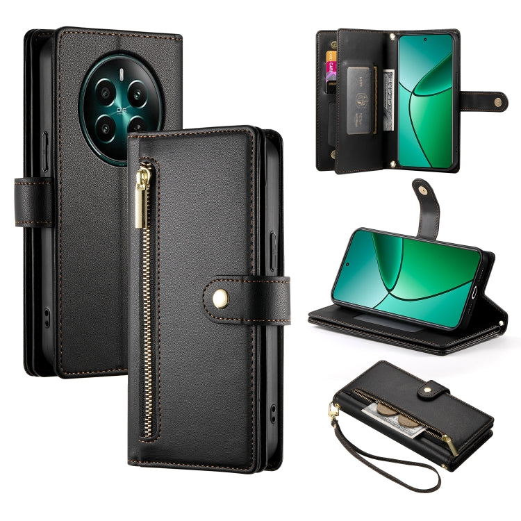 Nine Card-slot Zipper Wallet Bag Leather Phone Case, For Realme 16T 5G, For Realme C100 4G, For Realme 16 5G, For Realme C85 5G / Realme 15x 5G, For Realme C85 Pro 4G, For Realme 15T 5G, For Realme 15 5G / Realme 15 Pro 5G, For Realme 14 / Realme P3 5G...