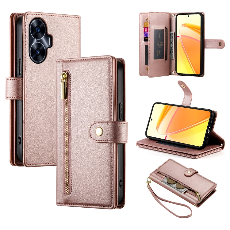 Nine Card-slot Zipper Wallet Bag Leather Phone Case, For Realme 12 5G, For Realme 12 Pro / 12 Pro+, For Realme C67 4G, For Realme 11 4G, For Realme 11 5G / 11x, For Realme C53 / Narzo N53 4G, For Realme 11 Pro / 11 Pro+, For Realme C65                 ...
