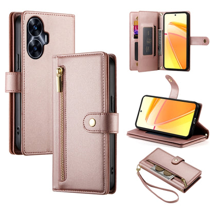 Nine Card-slot Zipper Wallet Bag Leather Phone Case, For Realme 12 5G, For Realme 12 Pro / 12 Pro+, For Realme C67 4G, For Realme 11 4G, For Realme 11 5G / 11x, For Realme C53 / Narzo N53 4G, For Realme 11 Pro / 11 Pro+, For Realme C65                 ...