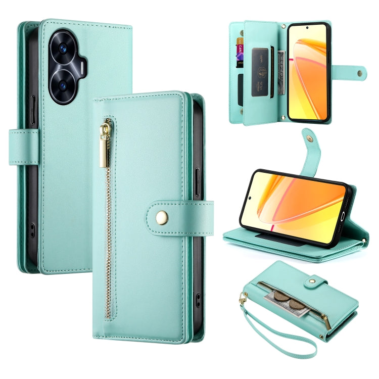 Nine Card-slot Zipper Wallet Bag Leather Phone Case, For Realme 12 5G, For Realme 12 Pro / 12 Pro+, For Realme C67 4G, For Realme 11 4G, For Realme 11 5G / 11x, For Realme C53 / Narzo N53 4G, For Realme 11 Pro / 11 Pro+, For Realme C65                 ...