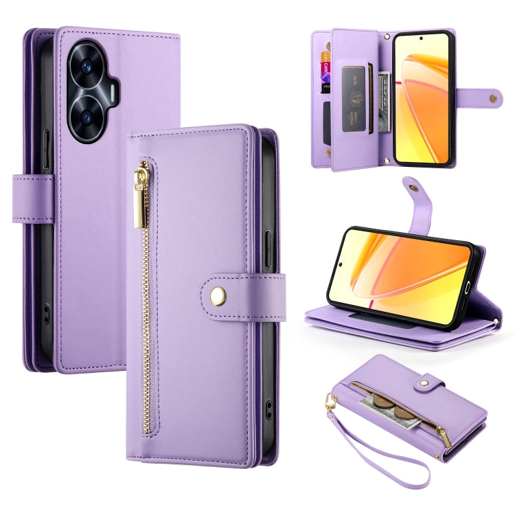 Nine Card-slot Zipper Wallet Bag Leather Phone Case, For Realme 12 5G, For Realme 12 Pro / 12 Pro+, For Realme C67 4G, For Realme 11 4G, For Realme 11 5G / 11x, For Realme C53 / Narzo N53 4G, For Realme 11 Pro / 11 Pro+, For Realme C65                 ...