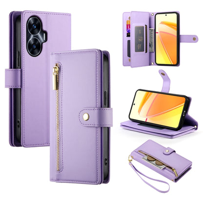 Nine Card-slot Zipper Wallet Bag Leather Phone Case, For Realme 12 5G, For Realme 12 Pro / 12 Pro+, For Realme C67 4G, For Realme 11 4G, For Realme 11 5G / 11x, For Realme C53 / Narzo N53 4G, For Realme 11 Pro / 11 Pro+, For Realme C65                 ...