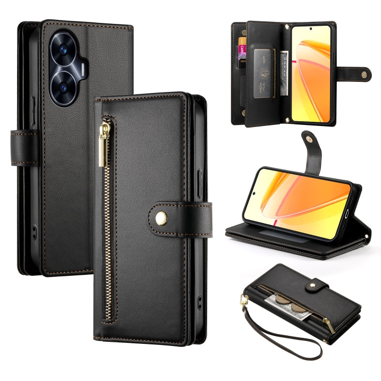 Nine Card-slot Zipper Wallet Bag Leather Phone Case, For Realme 12 5G, For Realme 12 Pro / 12 Pro+, For Realme C67 4G, For Realme 11 4G, For Realme 11 5G / 11x, For Realme C53 / Narzo N53 4G, For Realme 11 Pro / 11 Pro+, For Realme C65                 ...