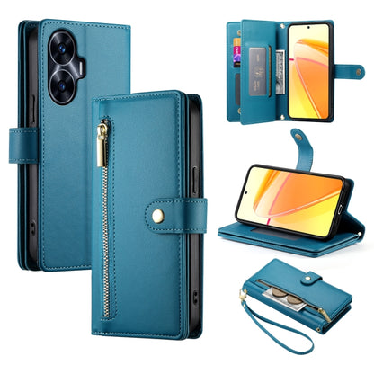 Nine Card-slot Zipper Wallet Bag Leather Phone Case, For Realme 12 5G, For Realme 12 Pro / 12 Pro+, For Realme C67 4G, For Realme 11 4G, For Realme 11 5G / 11x, For Realme C53 / Narzo N53 4G, For Realme 11 Pro / 11 Pro+, For Realme C65                 ...