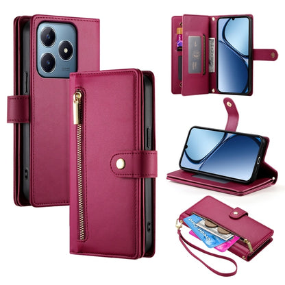 Nine Card-slot Zipper Wallet Bag Leather Phone Case, For Realme 16T 5G, For Realme C100 4G, For Realme 16 5G, For Realme C85 5G / Realme 15x 5G, For Realme C85 Pro 4G, For Realme 15T 5G, For Realme 15 5G / Realme 15 Pro 5G, For Realme 14 / Realme P3 5G...