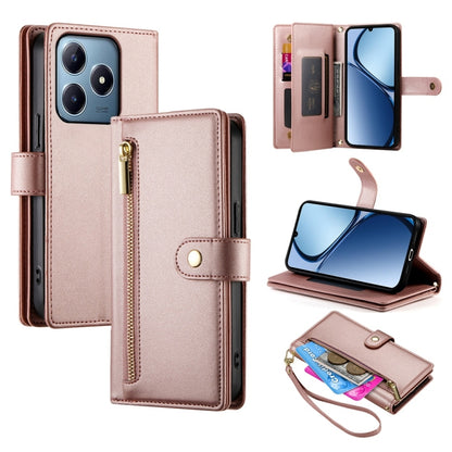 Nine Card-slot Zipper Wallet Bag Leather Phone Case, For Realme 16T 5G, For Realme C100 4G, For Realme 16 5G, For Realme C85 5G / Realme 15x 5G, For Realme C85 Pro 4G, For Realme 15T 5G, For Realme 15 5G / Realme 15 Pro 5G, For Realme 14 / Realme P3 5G...
