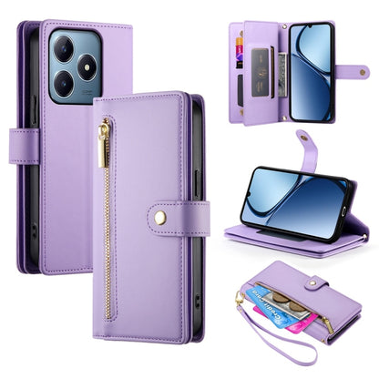 Nine Card-slot Zipper Wallet Bag Leather Phone Case, For Realme 16T 5G, For Realme C100 4G, For Realme 16 5G, For Realme C85 5G / Realme 15x 5G, For Realme C85 Pro 4G, For Realme 15T 5G, For Realme 15 5G / Realme 15 Pro 5G, For Realme 14 / Realme P3 5G...