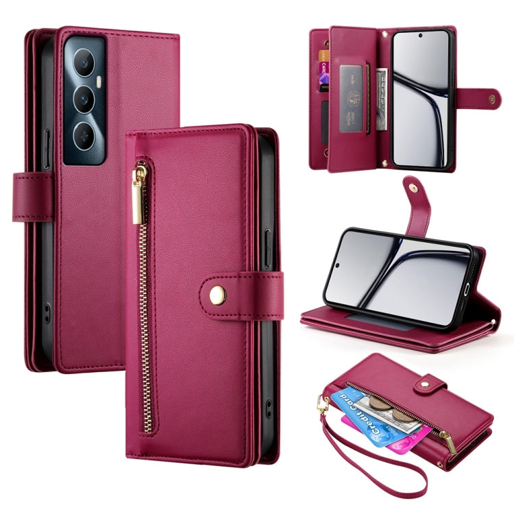 Nine Card-slot Zipper Wallet Bag Leather Phone Case, For Realme 12 5G, For Realme 12 Pro / 12 Pro+, For Realme C67 4G, For Realme 11 4G, For Realme 11 5G / 11x, For Realme C53 / Narzo N53 4G, For Realme 11 Pro / 11 Pro+, For Realme C65                 ...
