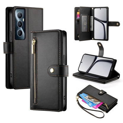 Nine Card-slot Zipper Wallet Bag Leather Phone Case, For Realme 12 5G, For Realme 12 Pro / 12 Pro+, For Realme C67 4G, For Realme 11 4G, For Realme 11 5G / 11x, For Realme C53 / Narzo N53 4G, For Realme 11 Pro / 11 Pro+, For Realme C65                 ...
