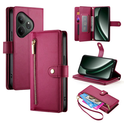 Nine Card-slot Zipper Wallet Bag Leather Phone Case, For Realme 16T 5G, For Realme C100 4G, For Realme 16 5G, For Realme C85 5G / Realme 15x 5G, For Realme C85 Pro 4G, For Realme 15T 5G, For Realme 15 5G / Realme 15 Pro 5G, For Realme 14 / Realme P3 5G...