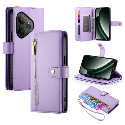Nine Card-slot Zipper Wallet Bag Leather Phone Case, For Realme 16T 5G, For Realme C100 4G, For Realme 16 5G, For Realme C85 5G / Realme 15x 5G, For Realme C85 Pro 4G, For Realme 15T 5G, For Realme 15 5G / Realme 15 Pro 5G, For Realme 14 / Realme P3 5G...