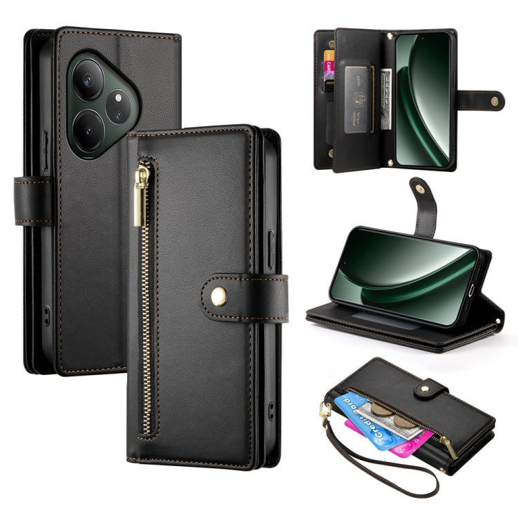 Nine Card-slot Zipper Wallet Bag Leather Phone Case, For Realme 16T 5G, For Realme C100 4G, For Realme 16 5G, For Realme C85 5G / Realme 15x 5G, For Realme C85 Pro 4G, For Realme 15T 5G, For Realme 15 5G / Realme 15 Pro 5G, For Realme 14 / Realme P3 5G...