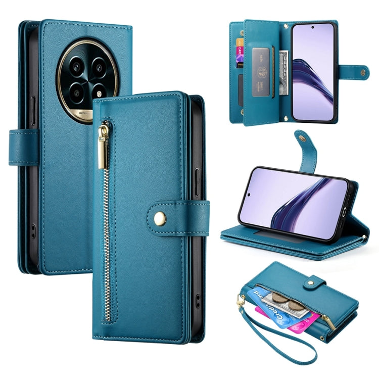 Nine Card-slot Zipper Wallet Bag Leather Phone Case, For Realme 16T 5G, For Realme C100 4G, For Realme 16 5G, For Realme C85 5G / Realme 15x 5G, For Realme C85 Pro 4G, For Realme 15T 5G, For Realme 15 5G / Realme 15 Pro 5G, For Realme 14 / Realme P3 5G...