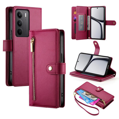 Nine Card-slot Zipper Wallet Bag Leather Phone Case, For Realme 16T 5G, For Realme C100 4G, For Realme 16 5G, For Realme C85 5G / Realme 15x 5G, For Realme C85 Pro 4G, For Realme 15T 5G, For Realme 15 5G / Realme 15 Pro 5G, For Realme 14 / Realme P3 5G...