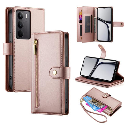 Nine Card-slot Zipper Wallet Bag Leather Phone Case, For Realme 16T 5G, For Realme C100 4G, For Realme 16 5G, For Realme C85 5G / Realme 15x 5G, For Realme C85 Pro 4G, For Realme 15T 5G, For Realme 15 5G / Realme 15 Pro 5G, For Realme 14 / Realme P3 5G...