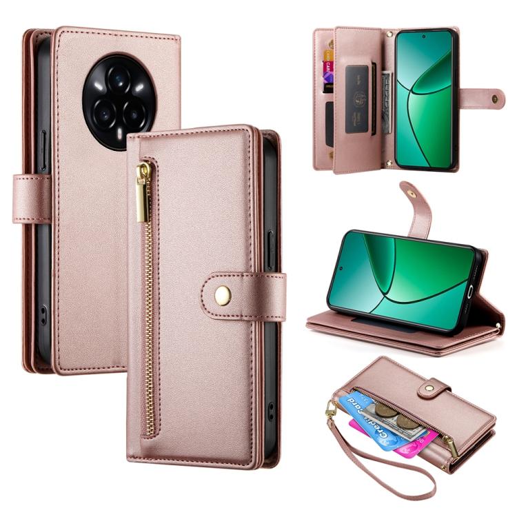 Nine Card-slot Zipper Wallet Bag Leather Phone Case, For Realme 16T 5G, For Realme C100 4G, For Realme 16 5G, For Realme C85 5G / Realme 15x 5G, For Realme C85 Pro 4G, For Realme 15T 5G, For Realme 15 5G / Realme 15 Pro 5G, For Realme 14 / Realme P3 5G...