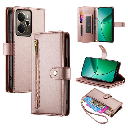 Nine Card-slot Zipper Wallet Bag Leather Phone Case, For Realme 16T 5G, For Realme C100 4G, For Realme 16 5G, For Realme C85 5G / Realme 15x 5G, For Realme C85 Pro 4G, For Realme 15T 5G, For Realme 15 5G / Realme 15 Pro 5G, For Realme 14 / Realme P3 5G...
