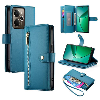 Nine Card-slot Zipper Wallet Bag Leather Phone Case, For Realme 16T 5G, For Realme C100 4G, For Realme 16 5G, For Realme C85 5G / Realme 15x 5G, For Realme C85 Pro 4G, For Realme 15T 5G, For Realme 15 5G / Realme 15 Pro 5G, For Realme 14 / Realme P3 5G...
