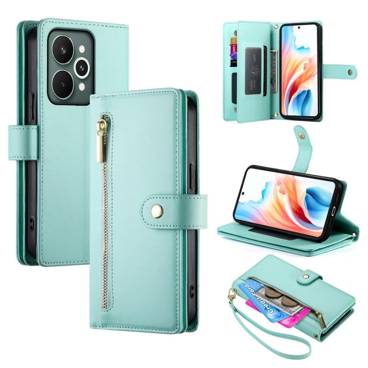 Nine Card-slot Zipper Wallet Bag Leather Phone Case, For Realme 16T 5G, For Realme C100 4G, For Realme 16 5G, For Realme C85 5G / Realme 15x 5G, For Realme C85 Pro 4G, For Realme 15T 5G, For Realme 15 5G / Realme 15 Pro 5G, For Realme 14 / Realme P3 5G...