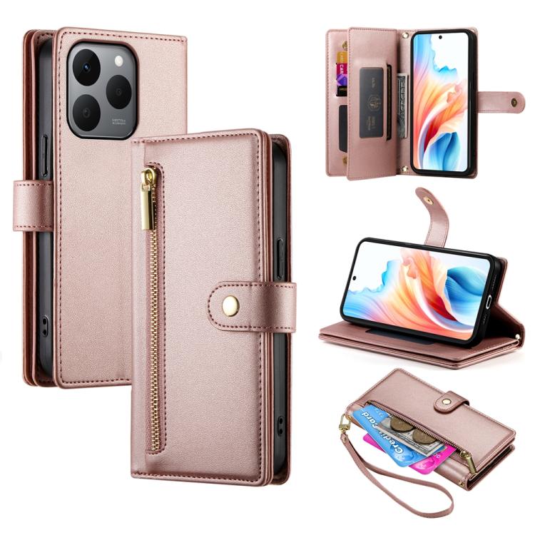 Nine Card-slot Zipper Wallet Bag Leather Phone Case, For Realme 16T 5G, For Realme C100 4G, For Realme 16 5G, For Realme C85 5G / Realme 15x 5G, For Realme C85 Pro 4G, For Realme 15T 5G, For Realme 15 5G / Realme 15 Pro 5G, For Realme 14 / Realme P3 5G...