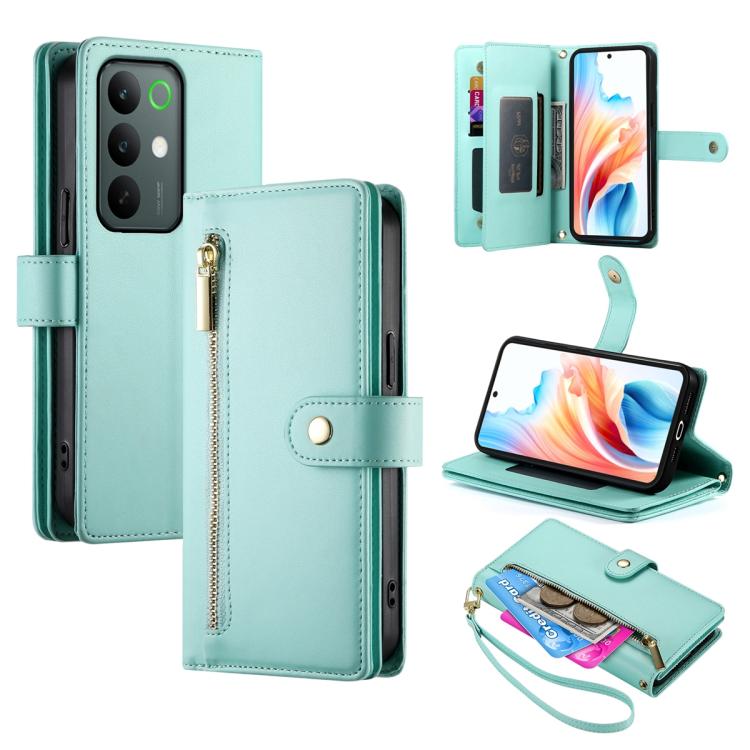 Nine Card-slot Zipper Wallet Bag Leather Phone Case, For Realme 16T 5G, For Realme C100 4G, For Realme 16 5G, For Realme C85 5G / Realme 15x 5G, For Realme C85 Pro 4G, For Realme 15T 5G, For Realme 15 5G / Realme 15 Pro 5G, For Realme 14 / Realme P3 5G...