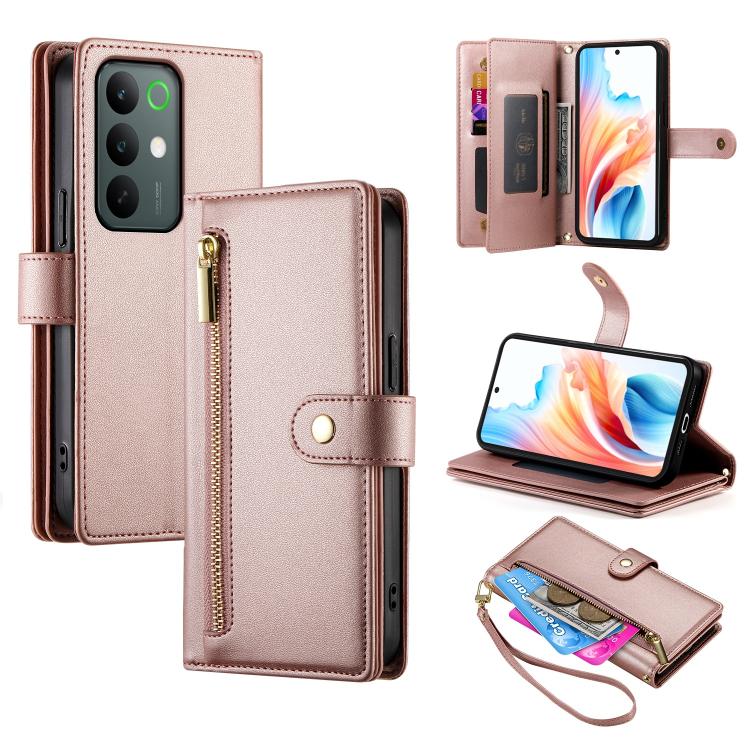 Nine Card-slot Zipper Wallet Bag Leather Phone Case, For Realme 16T 5G, For Realme C100 4G, For Realme 16 5G, For Realme C85 5G / Realme 15x 5G, For Realme C85 Pro 4G, For Realme 15T 5G, For Realme 15 5G / Realme 15 Pro 5G, For Realme 14 / Realme P3 5G...