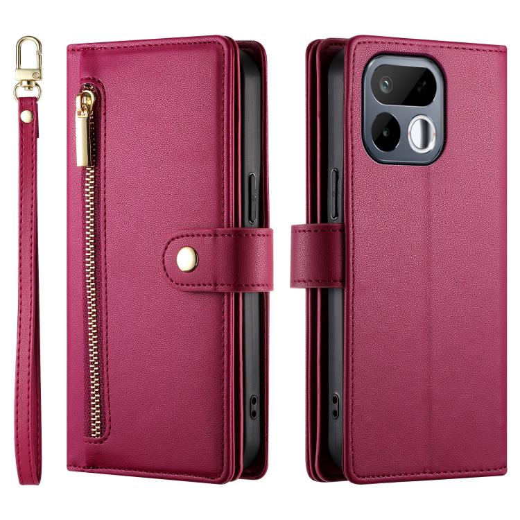 Nine Card-slot Zipper Wallet Bag Leather Phone Case, For Realme 16T 5G, For Realme C100 4G, For Realme 16 5G, For Realme C85 5G / Realme 15x 5G, For Realme C85 Pro 4G, For Realme 15T 5G, For Realme 15 5G / Realme 15 Pro 5G, For Realme 14 / Realme P3 5G...