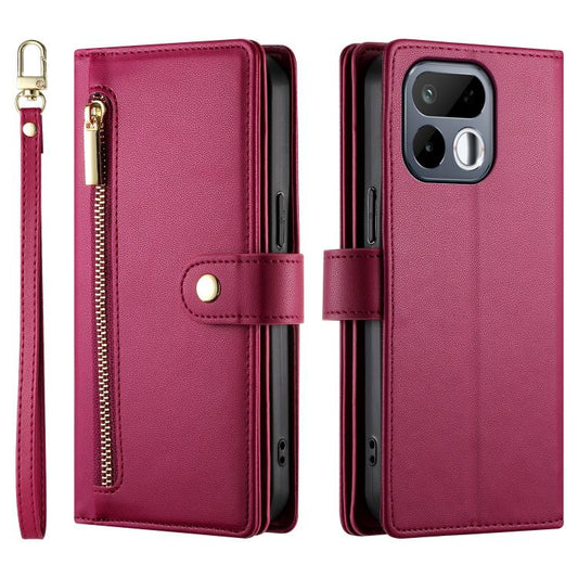 Nine Card-slot Zipper Wallet Bag Leather Phone Case, For Realme 16T 5G, For Realme C100 4G, For Realme 16 5G, For Realme C85 5G / Realme 15x 5G, For Realme C85 Pro 4G, For Realme 15T 5G, For Realme 15 5G / Realme 15 Pro 5G, For Realme 14 / Realme P3 5G...