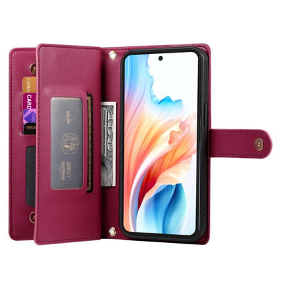 Nine Card-slot Zipper Wallet Bag Leather Phone Case, For Realme 16T 5G, For Realme C100 4G, For Realme 16 5G, For Realme C85 5G / Realme 15x 5G, For Realme C85 Pro 4G, For Realme 15T 5G, For Realme 15 5G / Realme 15 Pro 5G, For Realme 14 / Realme P3 5G...