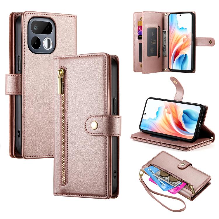 Nine Card-slot Zipper Wallet Bag Leather Phone Case, For Realme 16T 5G, For Realme C100 4G, For Realme 16 5G, For Realme C85 5G / Realme 15x 5G, For Realme C85 Pro 4G, For Realme 15T 5G, For Realme 15 5G / Realme 15 Pro 5G, For Realme 14 / Realme P3 5G...