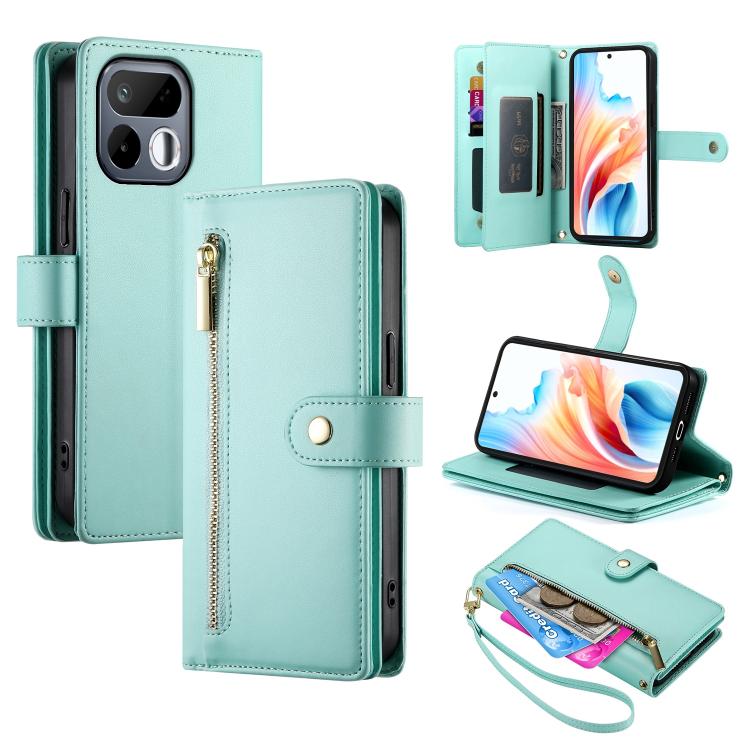 Nine Card-slot Zipper Wallet Bag Leather Phone Case, For Realme 16T 5G, For Realme C100 4G, For Realme 16 5G, For Realme C85 5G / Realme 15x 5G, For Realme C85 Pro 4G, For Realme 15T 5G, For Realme 15 5G / Realme 15 Pro 5G, For Realme 14 / Realme P3 5G...