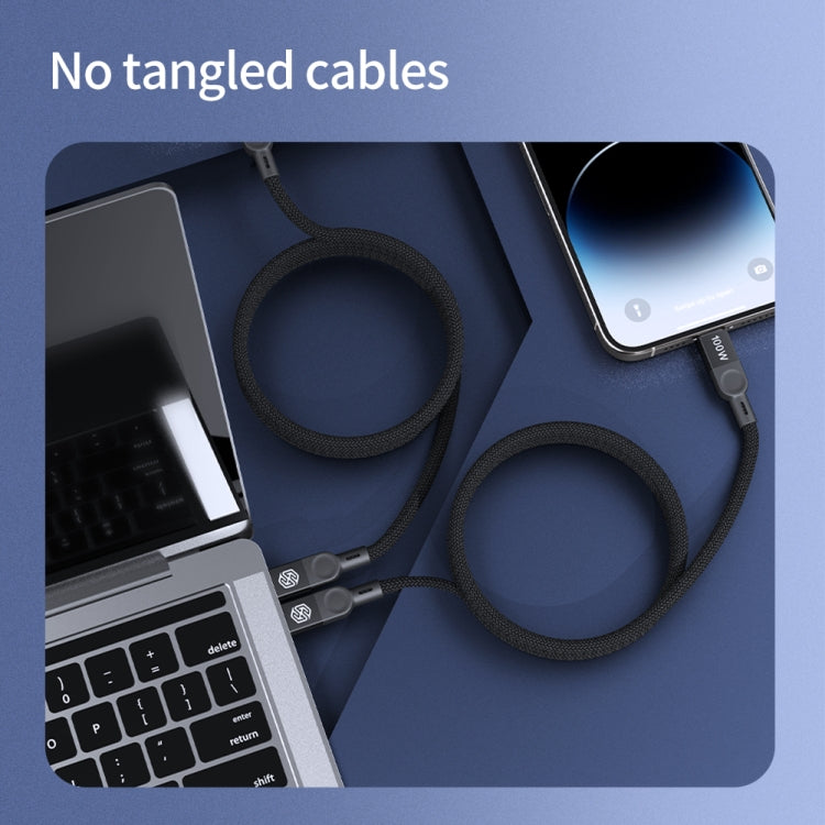 NILLKIN 100W USB-C/Type-C to USB-C/Type-C Small Magnetic Coil Fast Charging Data Cable, Length: 1m