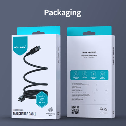 NILLKIN 100W USB-C/Type-C to USB-C/Type-C Small Magnetic Coil Fast Charging Data Cable, Length: 1m