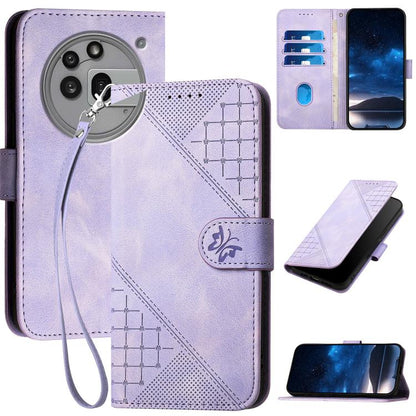 Grid Butterfly Embossed Pattern Leather Phone Case with Lanyard, For Nothing Phone 4a Pro, For Nothing Phone 4a, For Nothing Phone 3a, For Nothing Phone 3a Pro, For Nothing Phone 2a, For Nothing Phone 2, For Nothing Phone 1